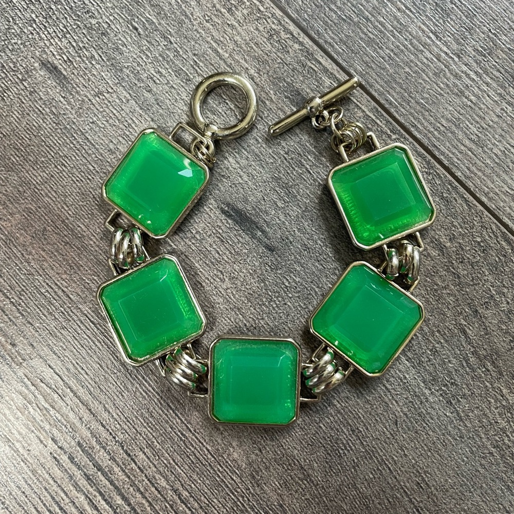 J. Crew green resin bracelet